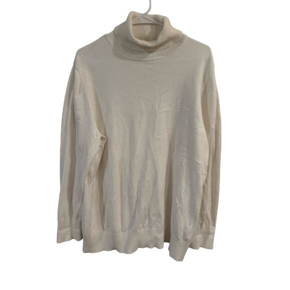 L.L.Bean Long Sleeve Turtleneck Pullover Sweater Cream Women's Plus Size 1x - Picture 1 of 10